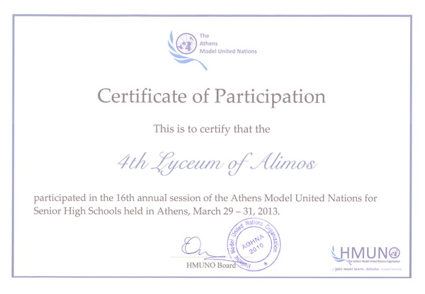 UN Certificate